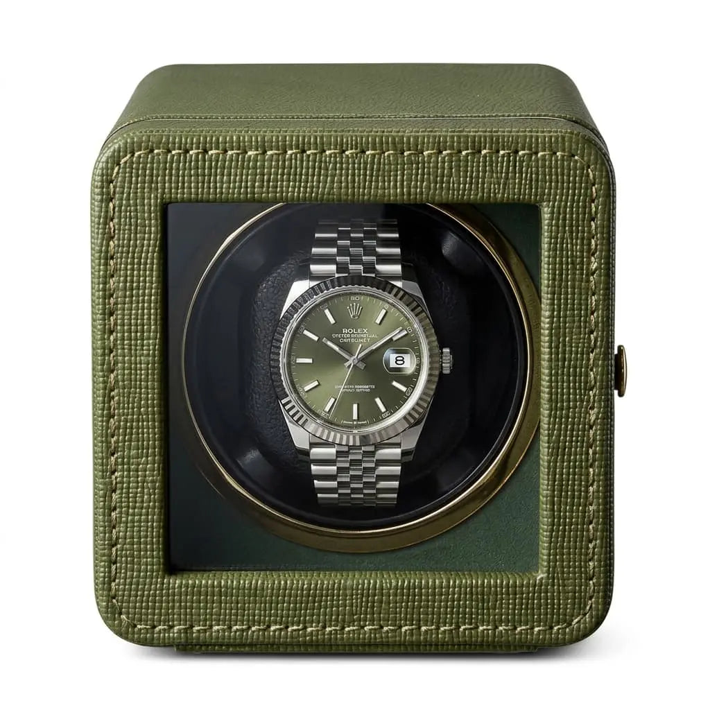 The Saffiano Green Winder - 1 Slot - MasterWinder