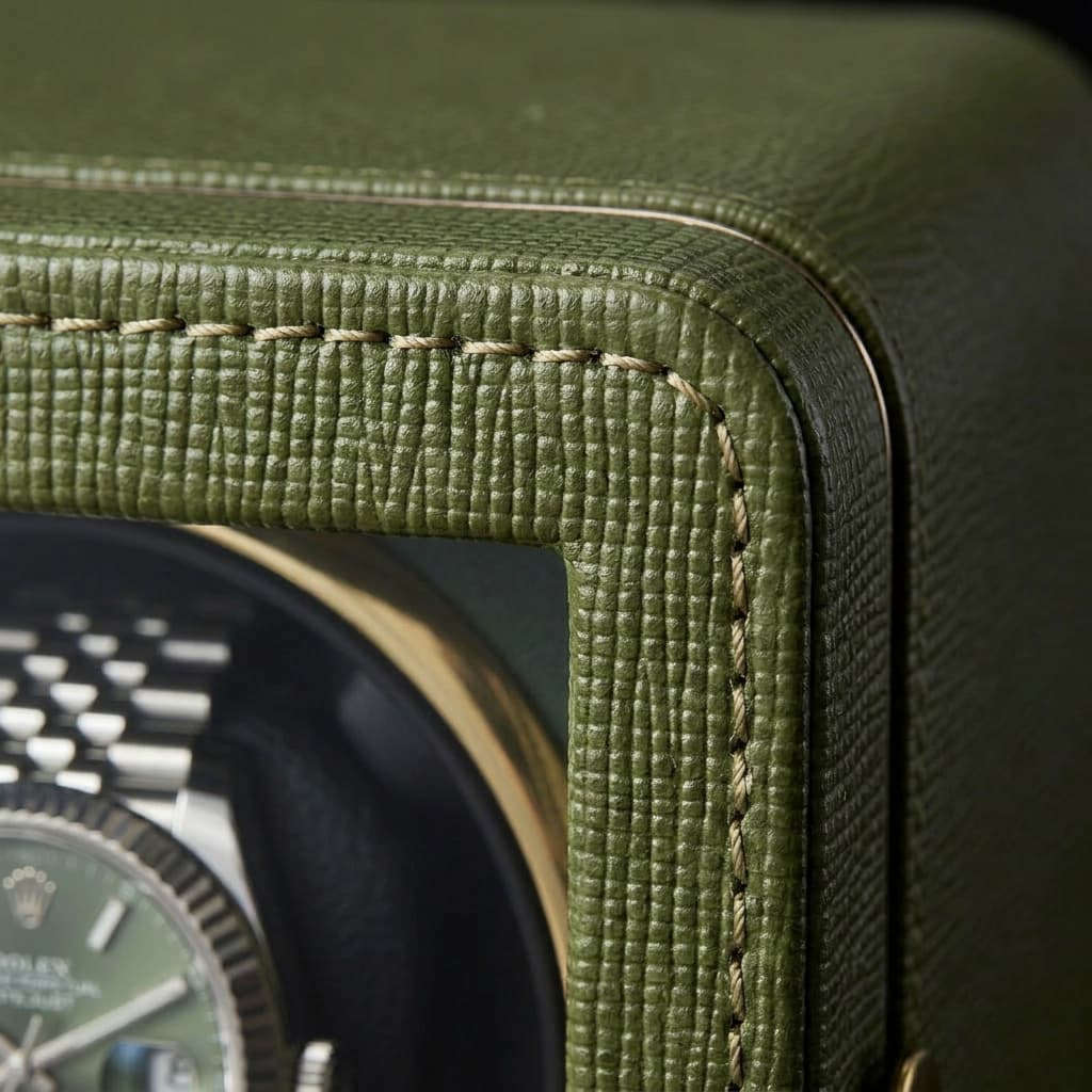 The Saffiano Green Winder - 1 Slot - MasterWinder