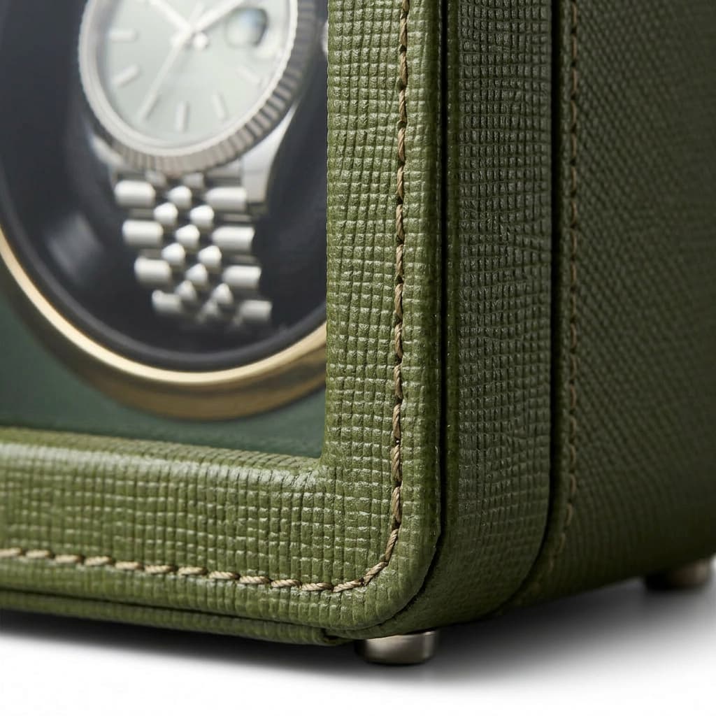 The Saffiano Green Winder - 1 Slot - MasterWinder