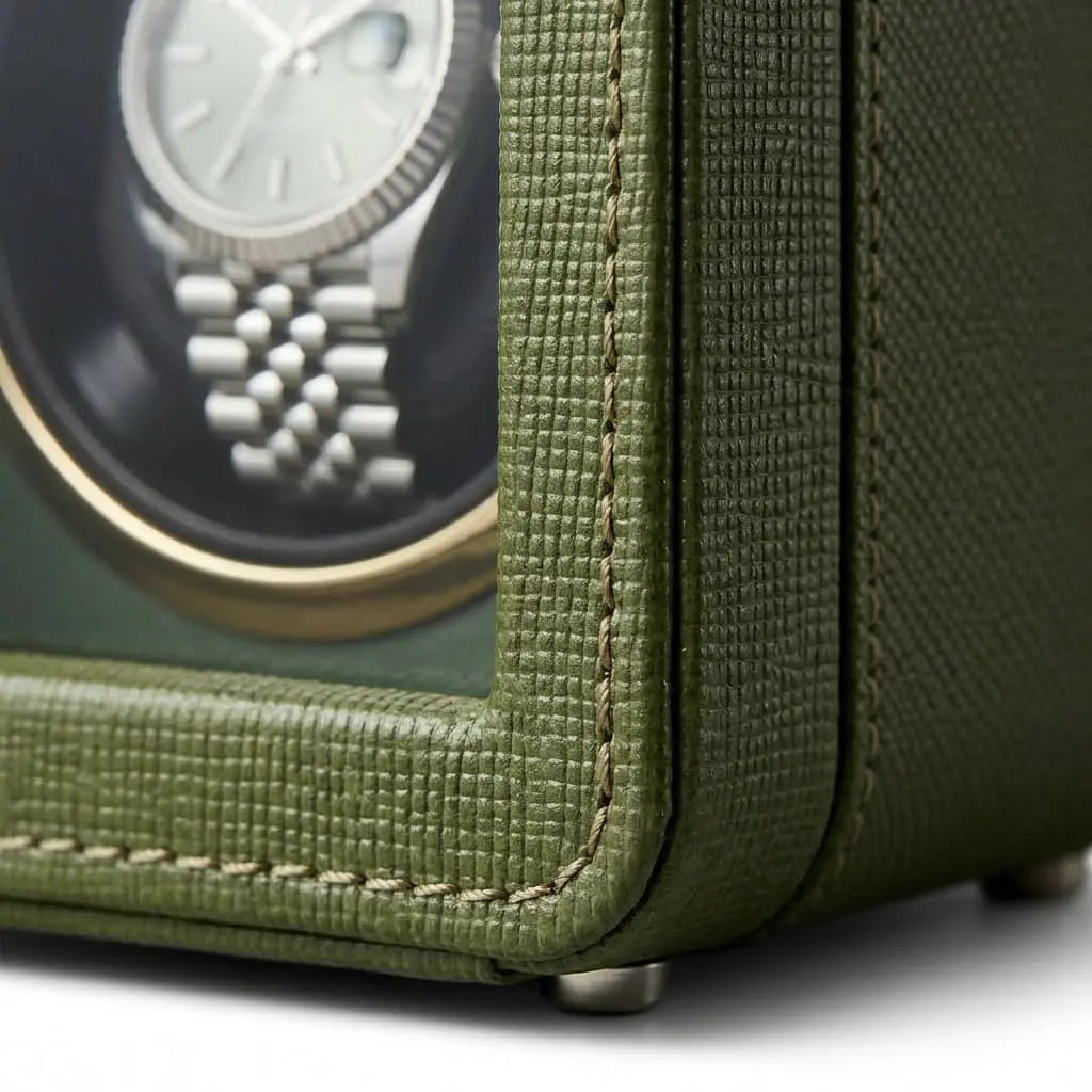 The Saffiano Green Winder - 1 Slot - MasterWinder