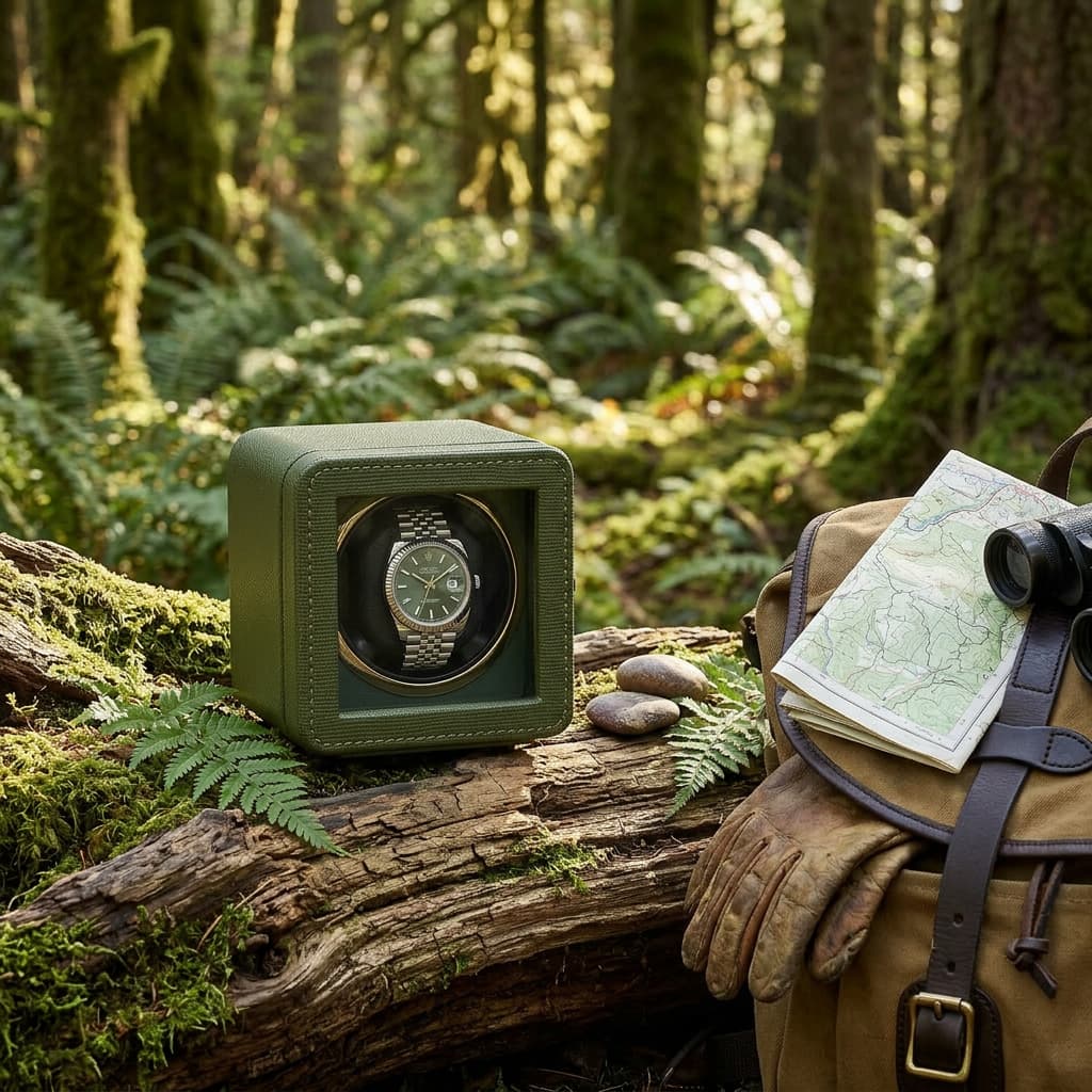 The Saffiano Green Winder - 1 Slot - MasterWinder