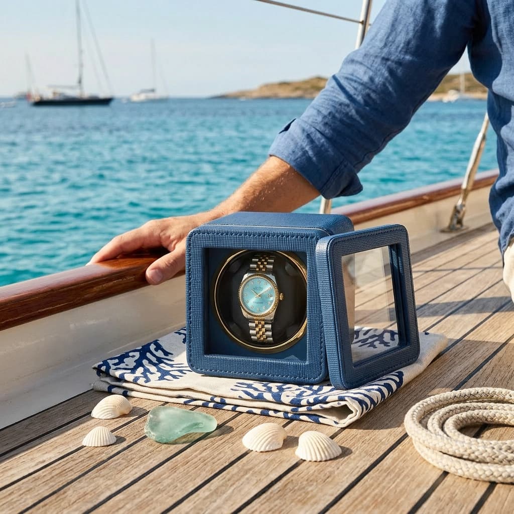 The Saffiano Blue Winder - 1 Slot